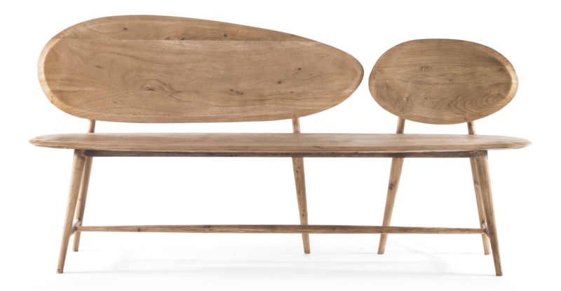 Handcrafted Acacia Wood Bench
