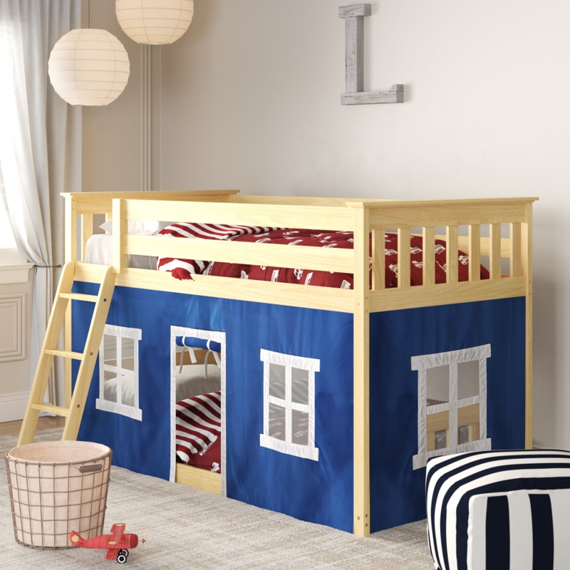 Low Bunk Bed with Play Curtain