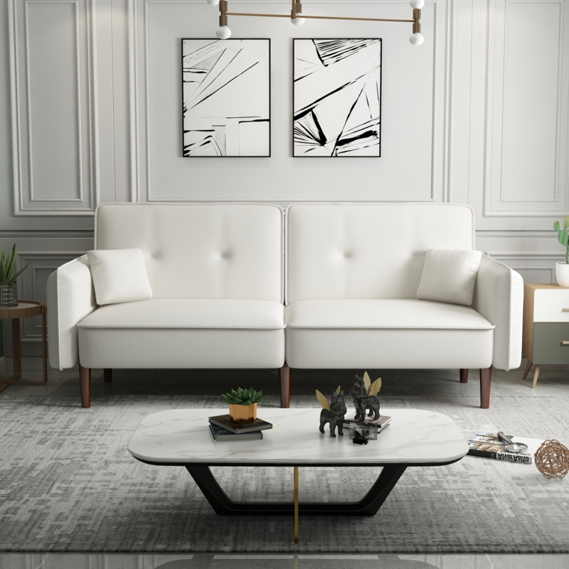 Eucalyptus Wood Convertible Sofa with Storage