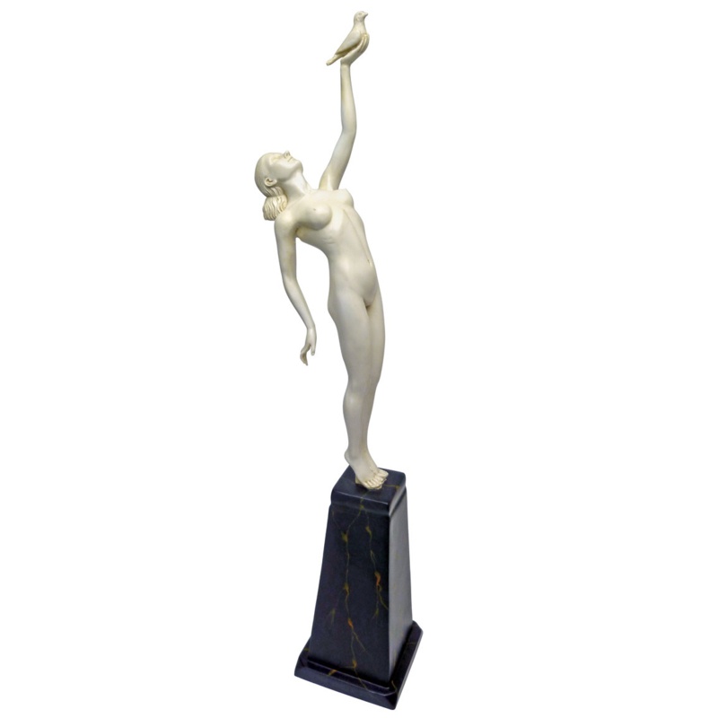 Message of Love Art Deco Bonded Marble Resin Figurine