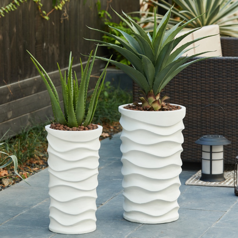 Mesut 2-Piece Magnesium Oxide Pot Planter Set