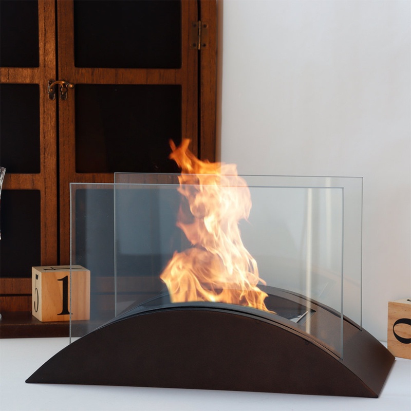 Metal Bio-Ethanol Outdoor Tabletop Fireplace with Flame Guard