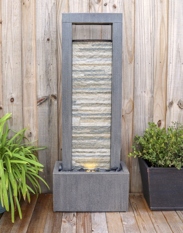 Metal Fountain with Light