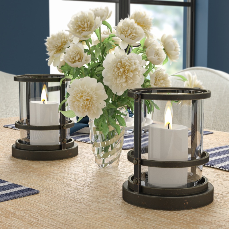 Metal Tabletop Hurricane Holder