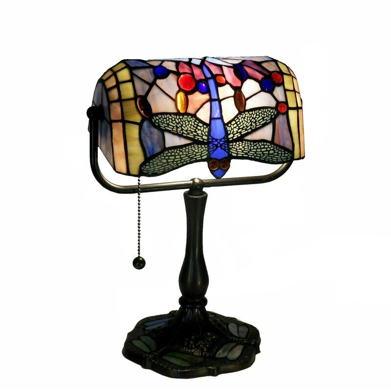 Metallic finish banker’s lamp