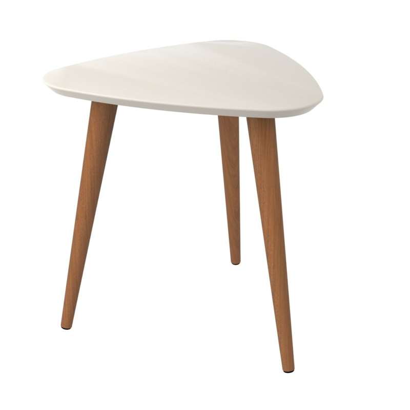 Triangle End Table with Lacquered Top