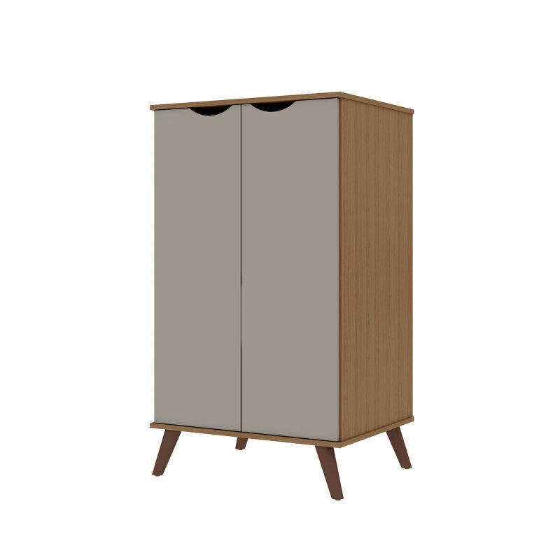 Mid century modern solid wood shoe storage
