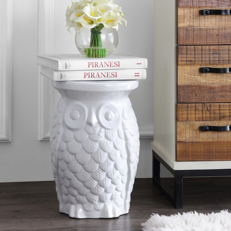 Ceramic Owl Garden Stool