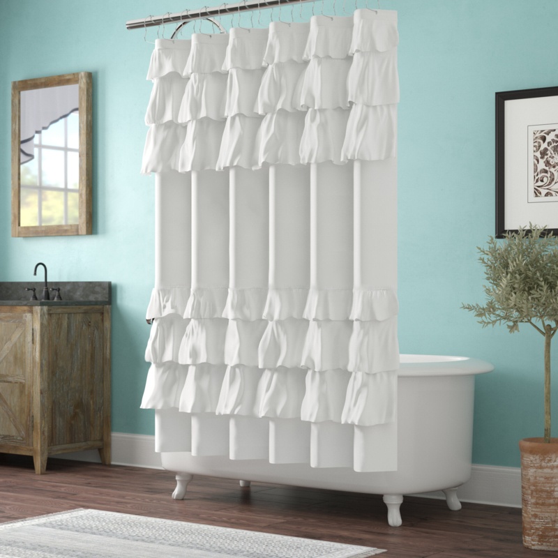 Miesner Single Ruffled Shower Curtain