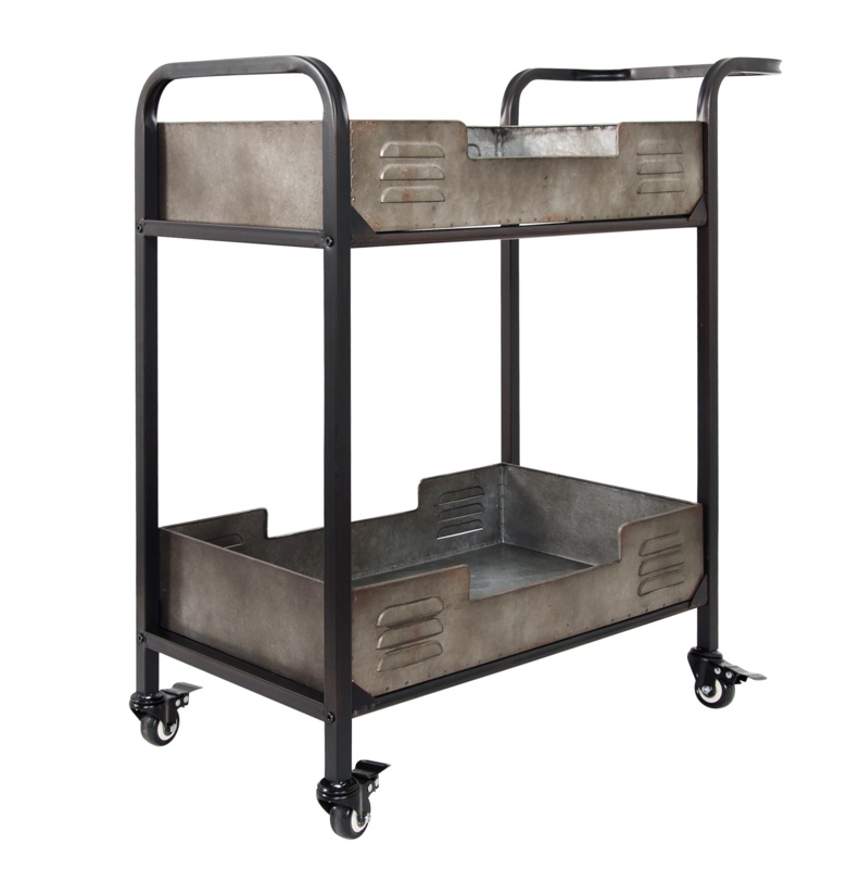 Miesville Rustic Metal Bar Cart