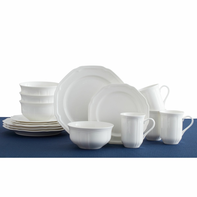 Mikasa Antique White 16 Piece Dinnerware Set, Service for 4