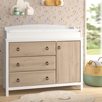 mid century modern changing table dresser west elm x pbk Mid-Century 3-Drawer Changing Table (36w x 18d")