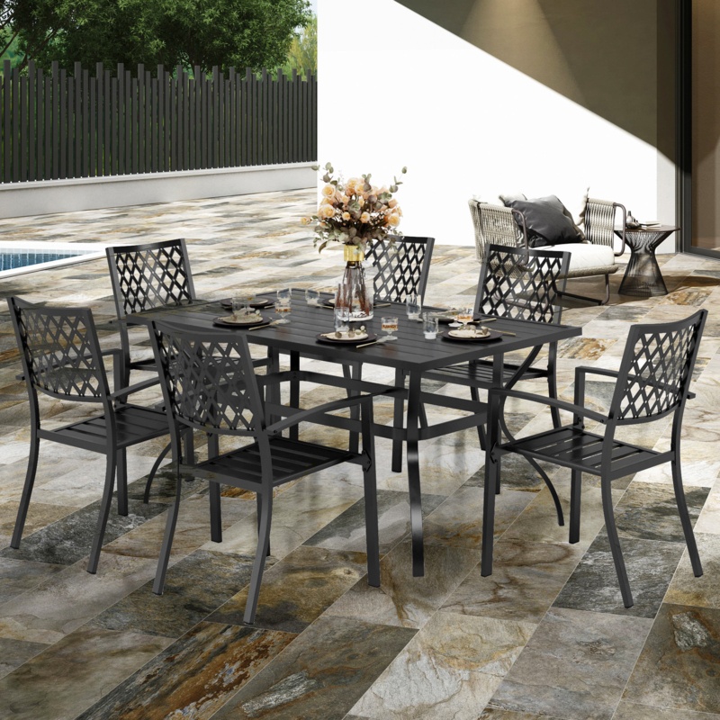 Milnor Rectangular 6 - Person Outdoor Dining Set