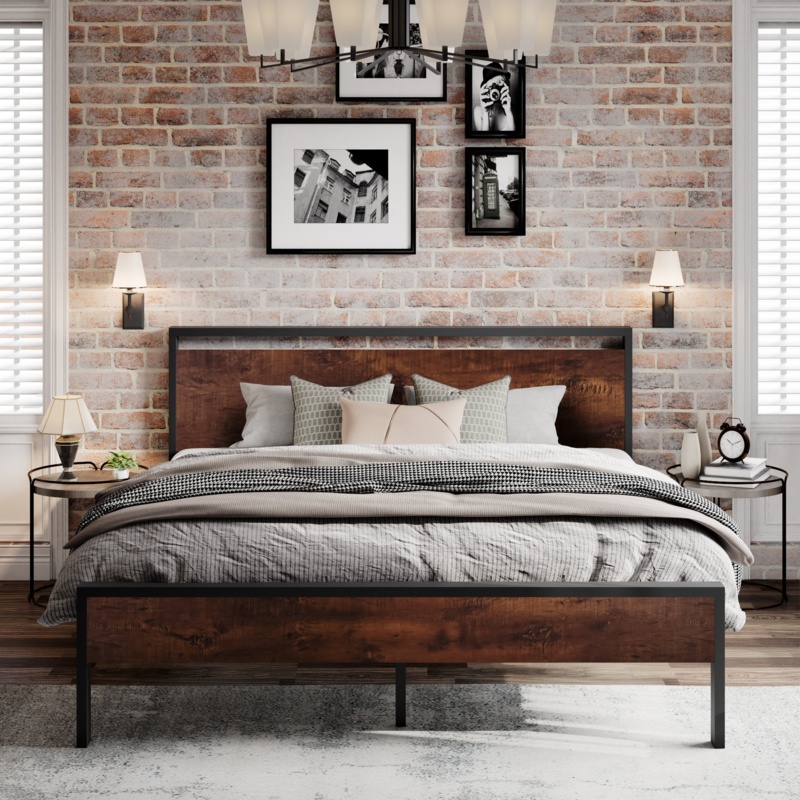 Minas Classical Metal Frame Platform Bed