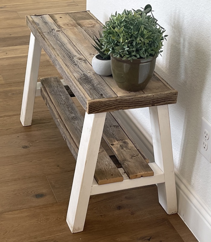 Minoo Solid Wood Shelves Storage Bench