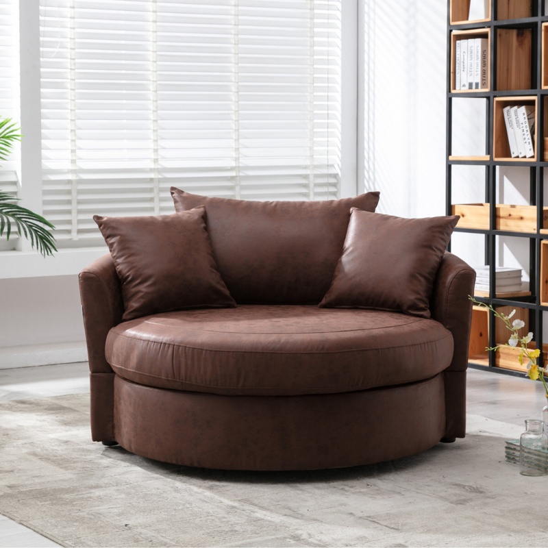 Minorca Upholstered Swivel Barrel Chair