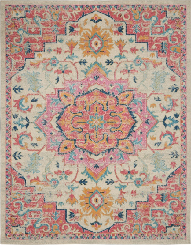 Mirazo Machine Woven / Power Loomed Performance Pink Rug