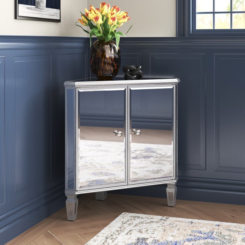 Mirrored Corner Storage Cabinet