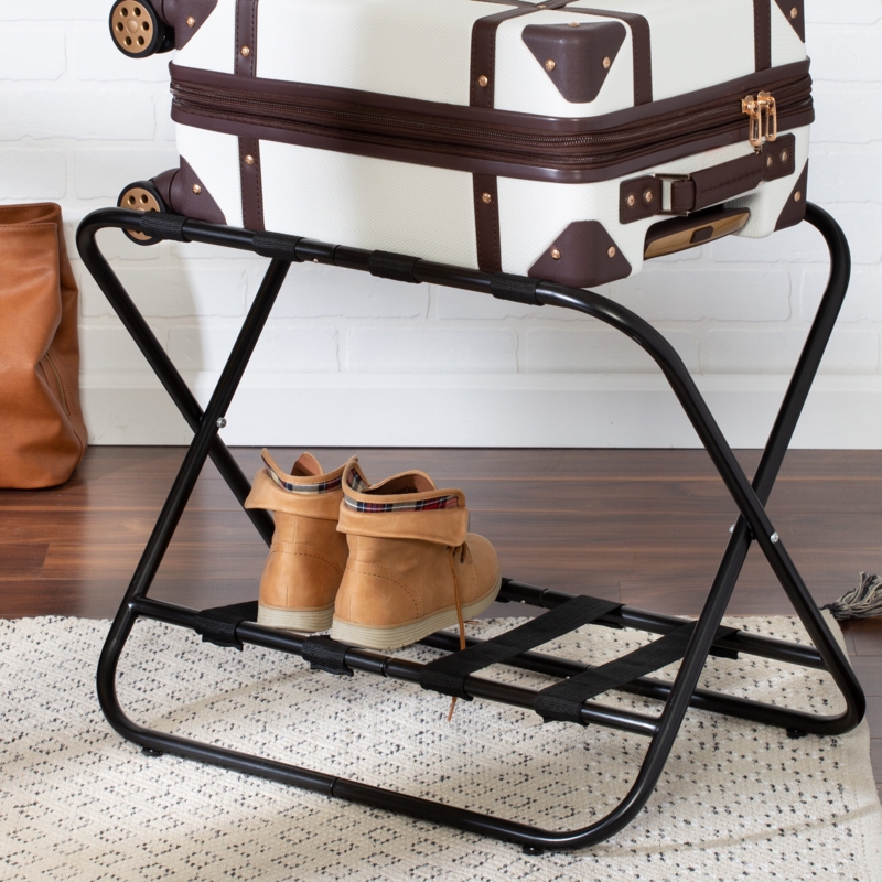 Collapsible Chrome Luggage Rack