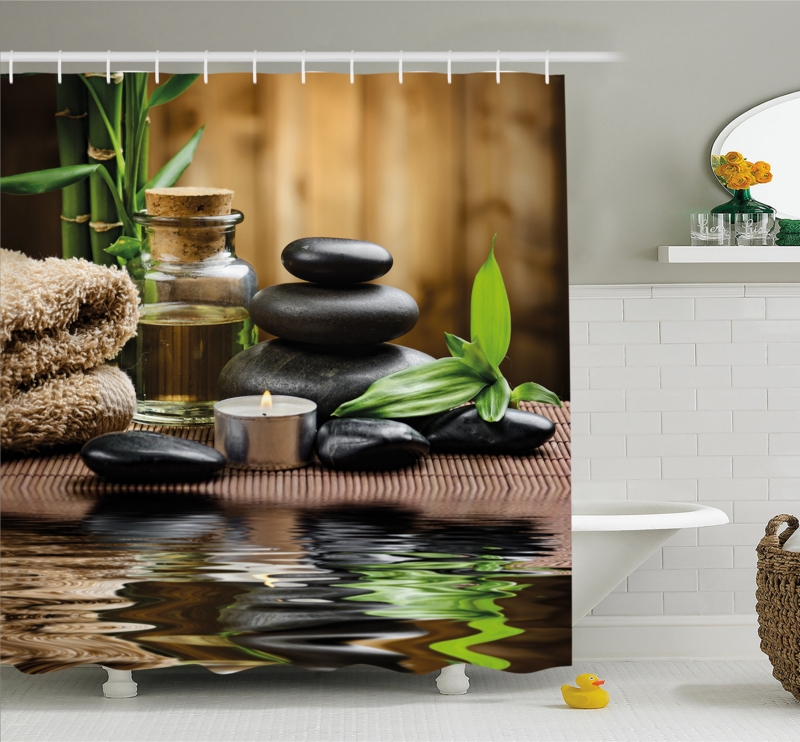 Vibrant Polyester Shower Curtain with Free Hooks