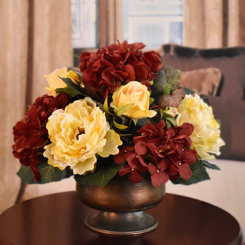 Mixed Silk Floral Arrangement in Vase