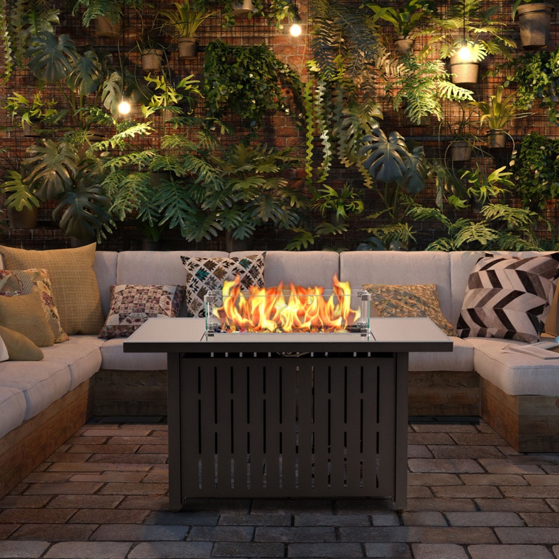 Modelle 25.5'' H x 22'' W x 44'' L Steel Propane Outdoor Fire Pit Table
