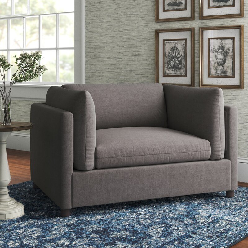 Modern Deep Seated Two Person Cushioned Chair
