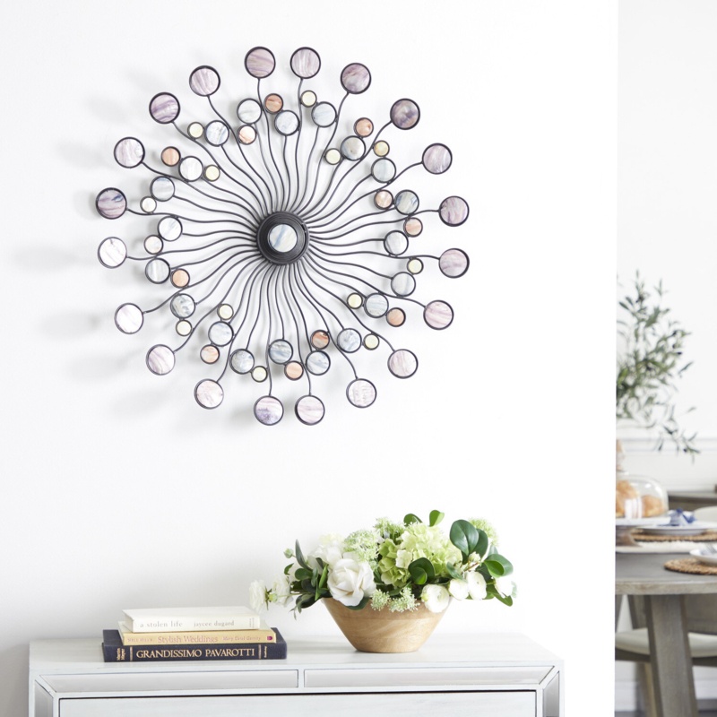 Radial Metal Wall Decor with Colorful Shells