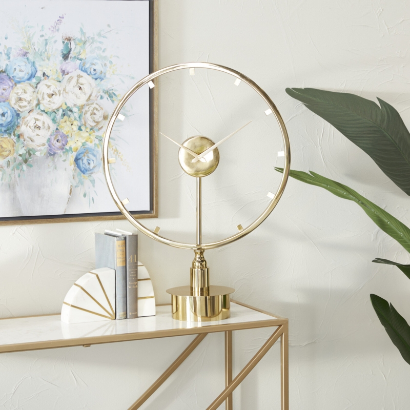 Gold Analog Desk Clock