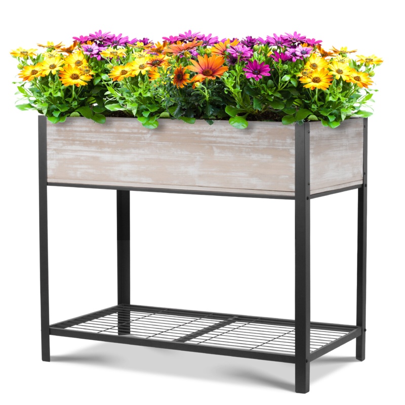 Monestime Raised Garden Bed Elevated Wood Planter Box, 22 in x 38 in x 36 in