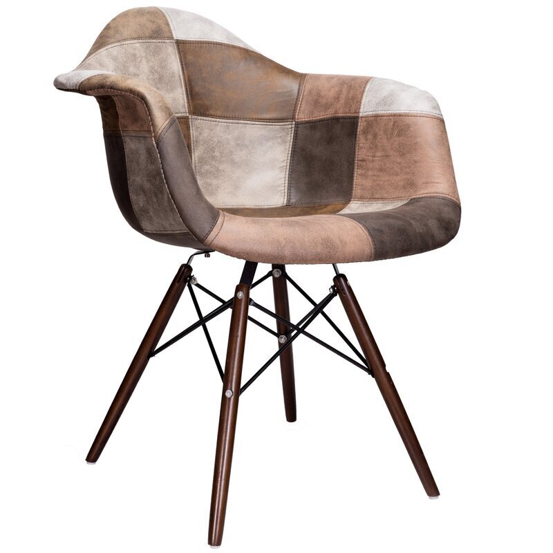 Monochrome Patchwork Wingback Chair