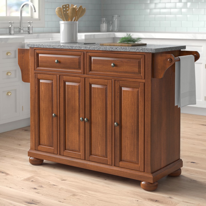 Classic Kitchen Island with Granite Top