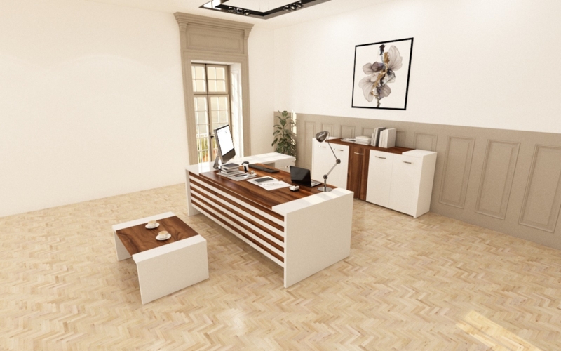 Modern Wood Laminate Office Furniture Set