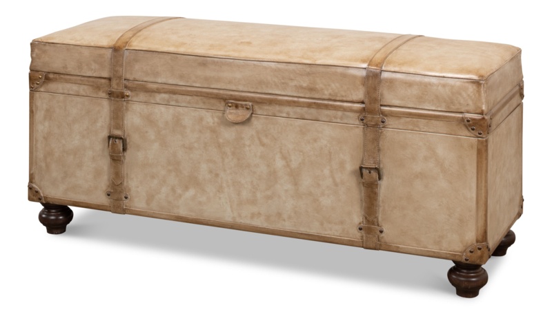 Moralez Leather Upholstered Fliptop Storage Bench