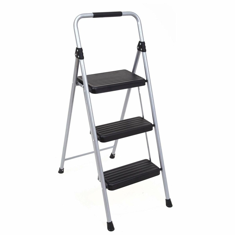 Morrisville 3 Steps Steel Step Stool with Type II (Medium Duty) 225 lbs. Load Capacity Capacity