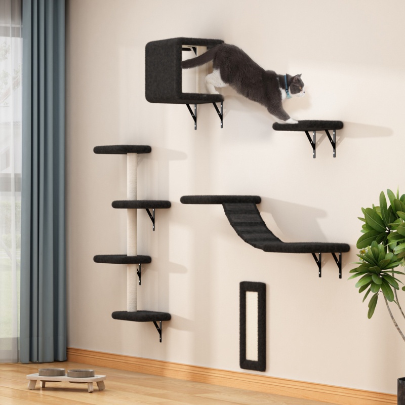 Multi-level Wall-mounted Cat Tree Shelf