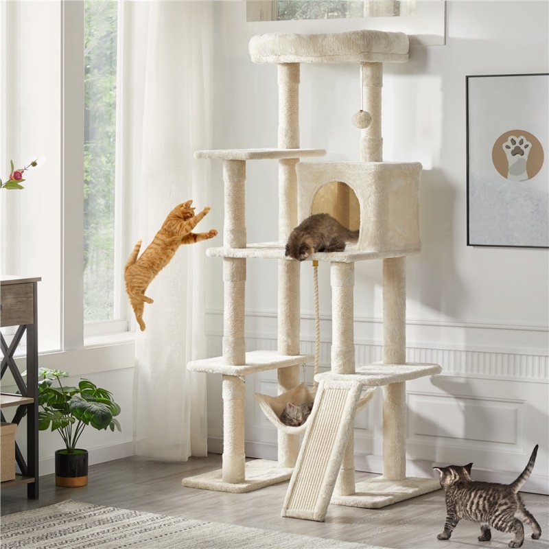 Multilevel Plush 63" Manorbier Cat Tree