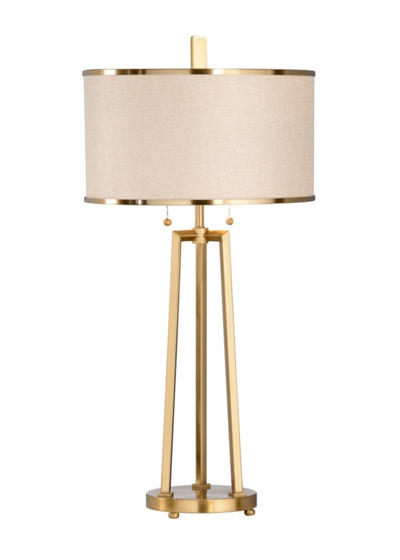 Antique Brass Table Lamp with Pull Chain