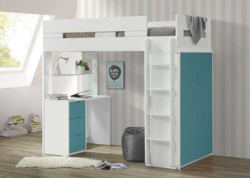 Mykonos Twin 3 Drawer Loft Bed with Built-in-Desk by Isabelle & Max™