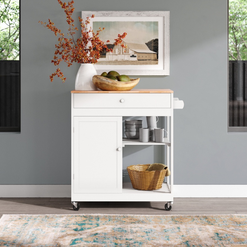 Nagata 32.5'' Wide Rolling Kitchen Cart