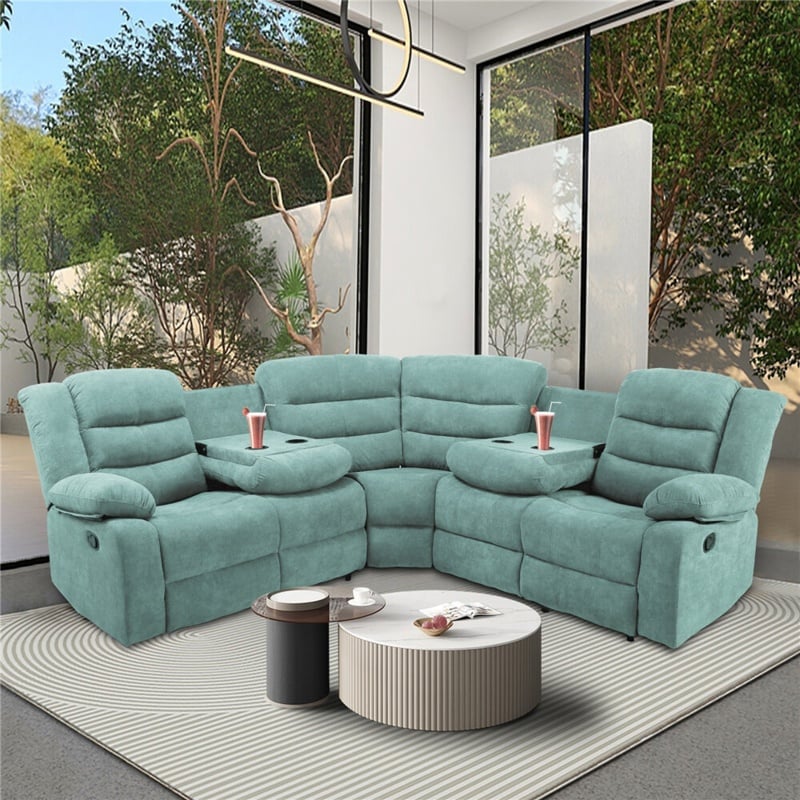 Sectional Manual Recliner Living Room Set