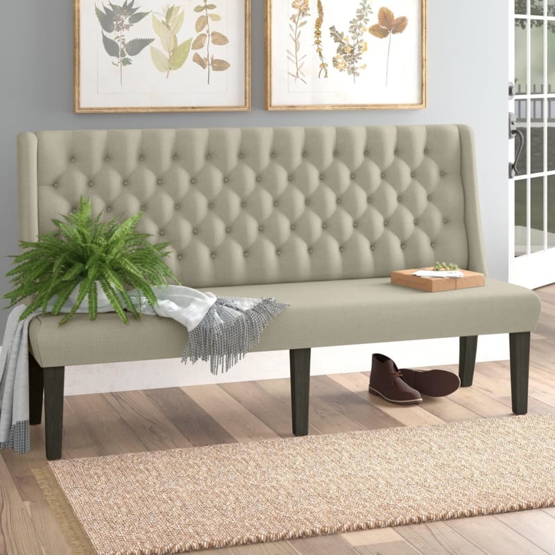 Elegant Wingback Settee Bench