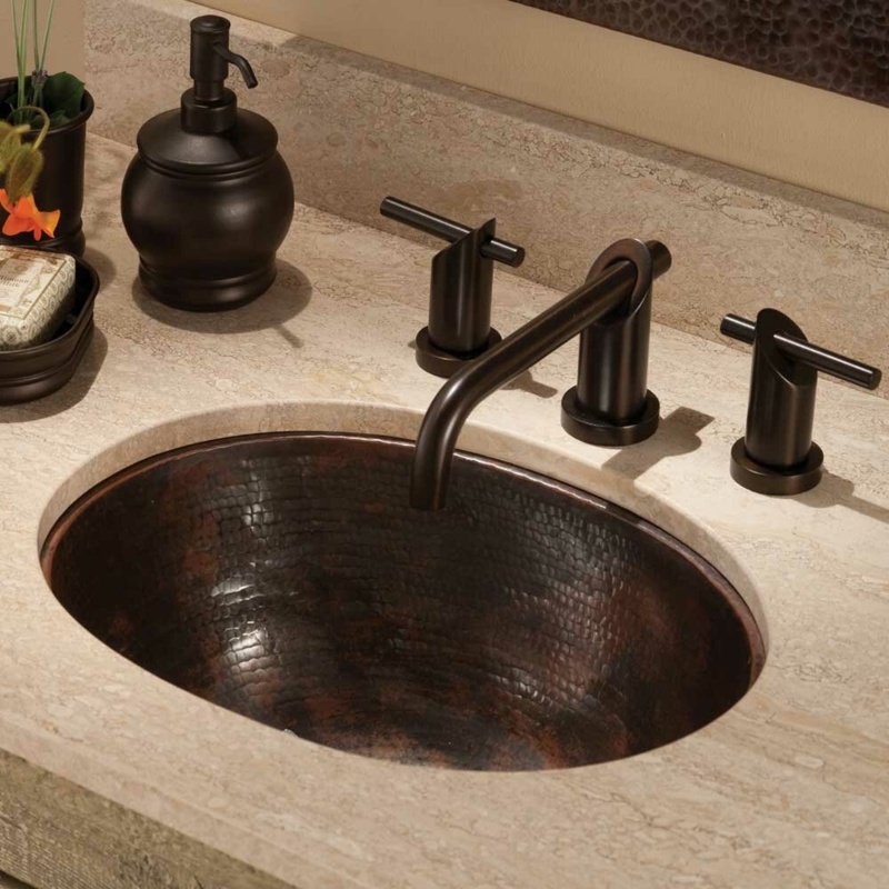 Native Trails 13.25'' Antique Copper Metal Oval Undermount Bathroom Sink
