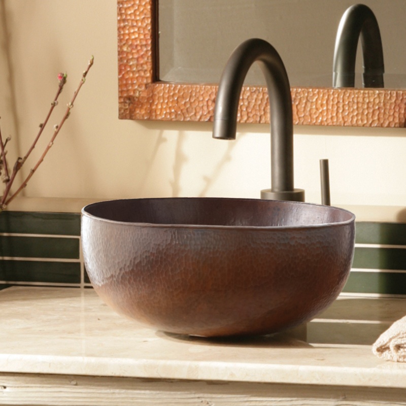 Native Trails Maestro 12.5'' Antique Copper Circular Vessel Bathroom Sink