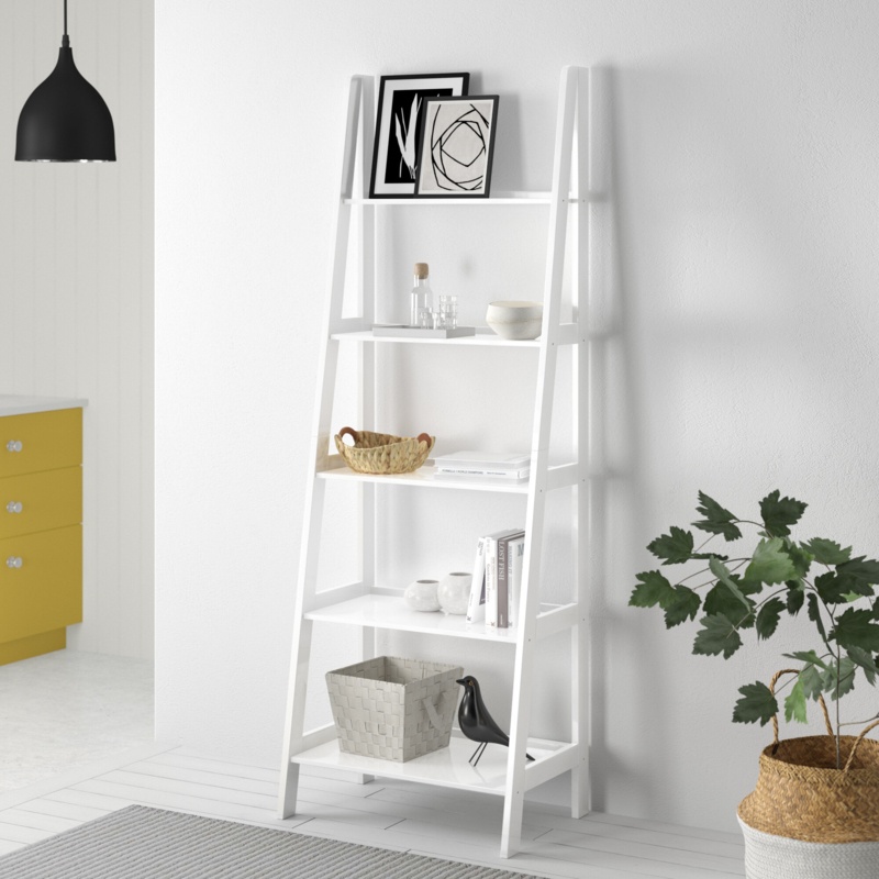 Natrona 72.5'' H x 25.25'' W Solid Wood Ladder Bookcase