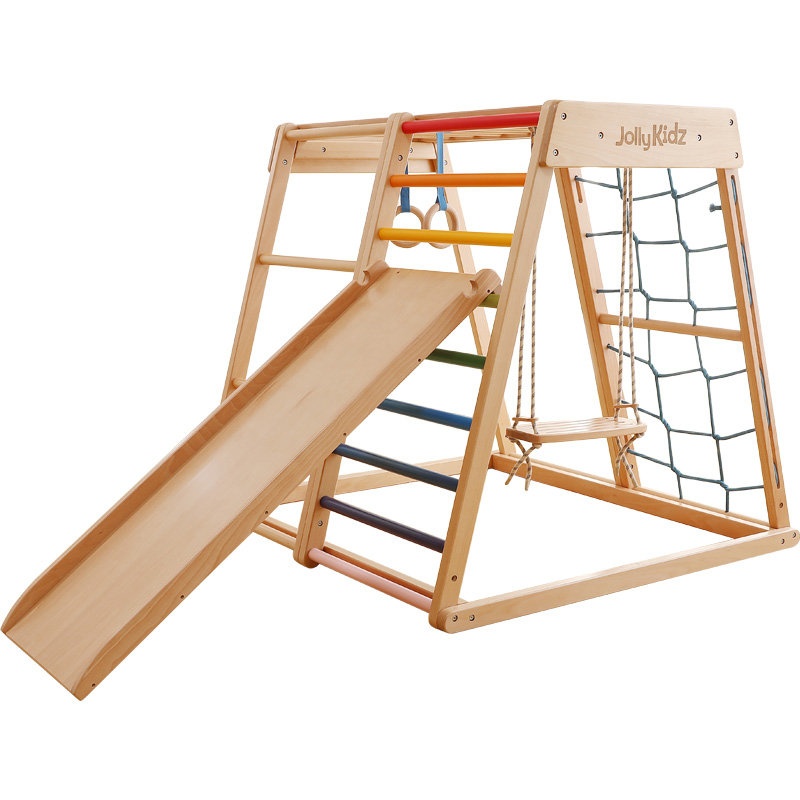 Natural Wooden Climbing Frame Playset