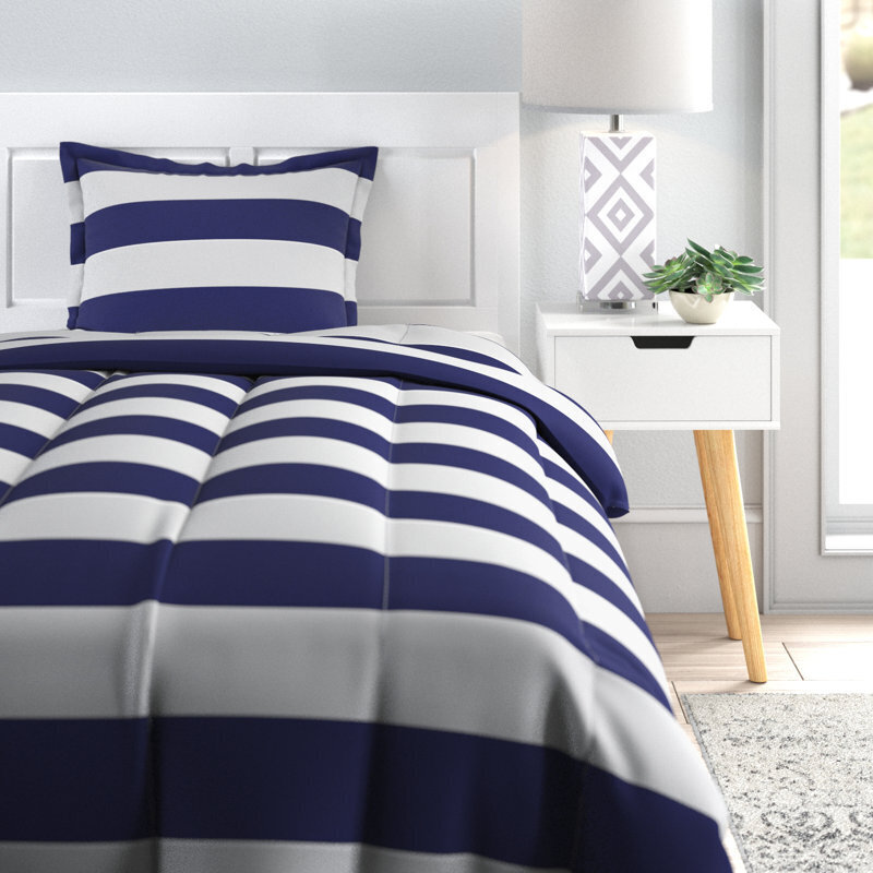 Navy Rugby Stripe Mens Bedding