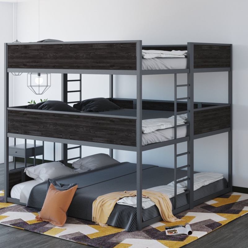 Commercial Queen-Triple Bunk Bed