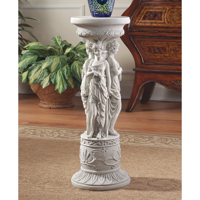 Neoclassical Round Pedestal Plant Stand