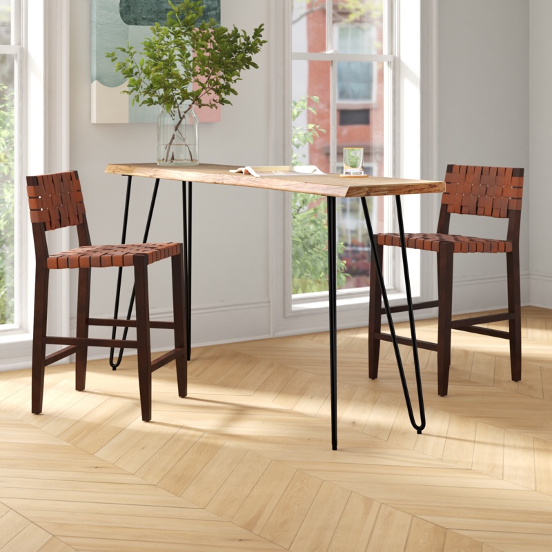 Minimal Counter-Height Dining Table with Hairpin Legs